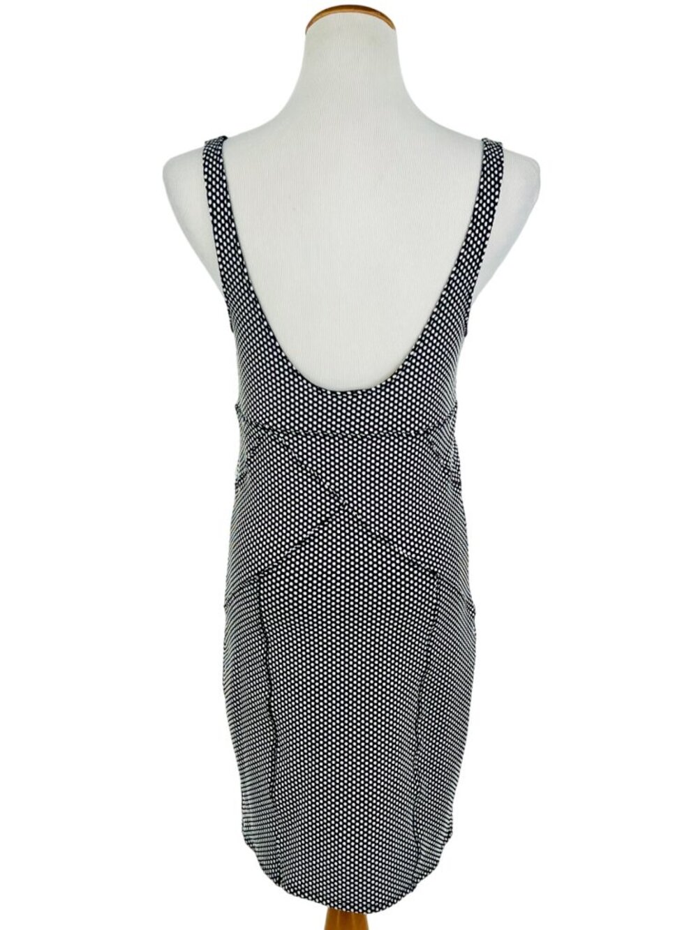 Free People Black White Polka Dot Bodycon Mini Dress L | Indie Sleaze Y2K Baddie - Picture 9 of 16